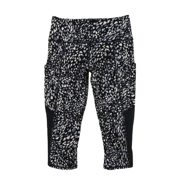 Athleta Spotty Up For Anything Crop Athletic Leggings Black White S - Picture 3 of 9